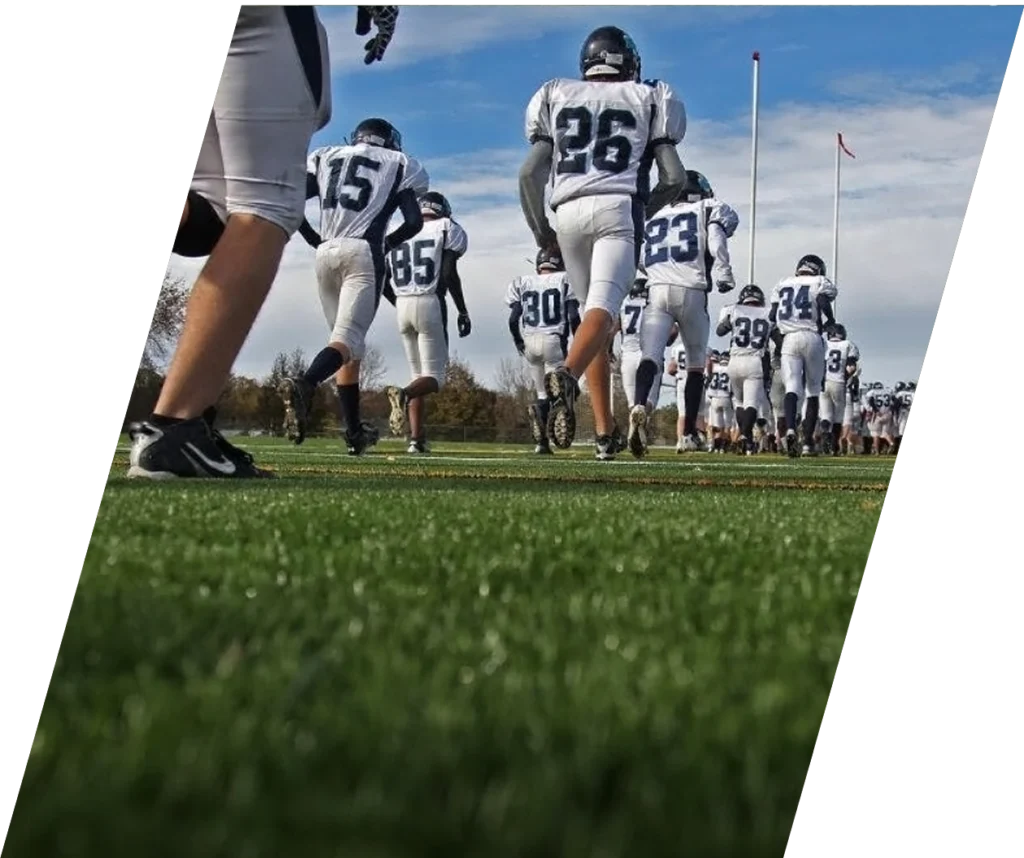 Football players on field